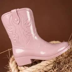 Bota Texana Infantil Menina com Detalhes Bordado Estilosa Boiadeira Várias Cores Impermeável