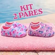 Kit 2 Pares Sapatilha Aquática Antiderrapante Infantil Menina Bebê Areia Praia Piscina Envio Rápido