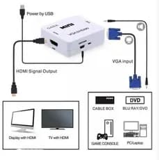 Conversor VGA Para HDMI Com Áudio 1080p E Alimentaçao 5v USB