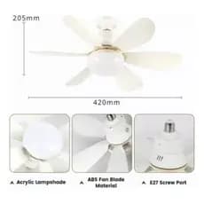 Lâmpada Ventilador Com Led Silencioso Bivolt 2 Em 1 E27