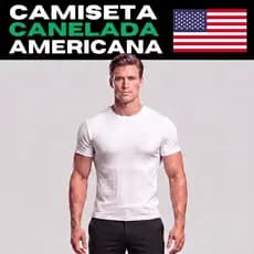 Camiseta Americana Masculina Canelada Slim Fit Básica Estilo Us Drip Lisa