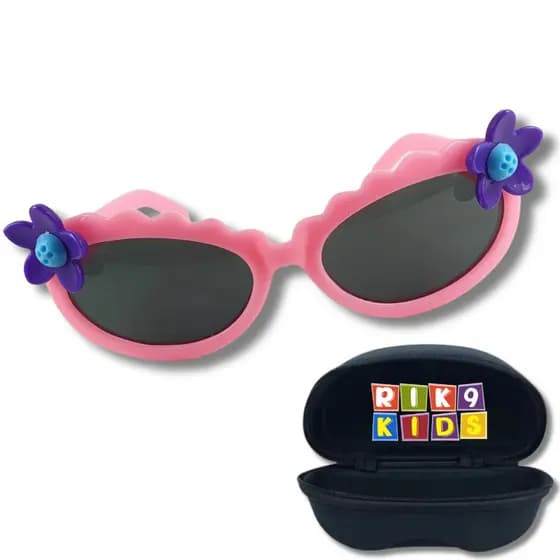 Óculos de Sol Rik9 Infantil Florzinha Rosa Proteção UV400