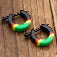Brinco Argola Jamaica Tribal Reggae Bob Marley Masculino Feminino