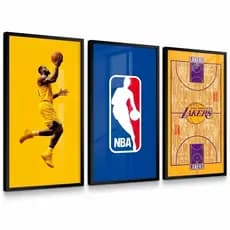 Quadros decorativo Basquete Lebron James moldura e vidro 33x25 cm
