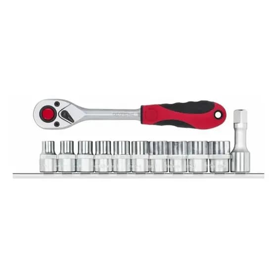 Kit Soquete Sextavado 1/2' 10-19mm Catraca 12 Pç Gedore Red