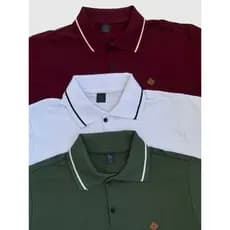 Kit 3 e 2 Camiseta Gola Polo Masculina 100% Algodão Cores Basicas Coloridas Camisa Para Homem