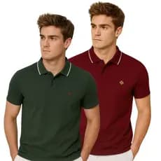 Kit 2 e Unidade Camiseta Gola Polo Masculina Malha Grossa Para Homem Camisa 100% Algodão