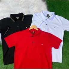 Kit 3 e 2 Camiseta Polo Masculina 100% Algodão Lisa Camisa Tamanho P ao GG