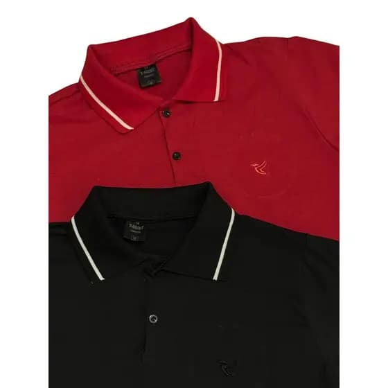 Kit 2 E Unidade Camiseta Gola Polo Masculina 100% Algodão Para Homem Malha Premium