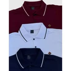 Kit 3 Camiseta Gola Polo Masculina 100% Algodão Camisa Casual Para Homem