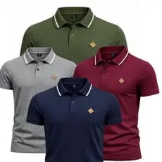 Kit 4 Camiseta Polo Masculina 100% Algodão Camisa Basica Para Homem