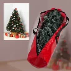 Bolsa Protetora Impermeável Para Árvore De Natal Vermelha Armazenamento E Transporte