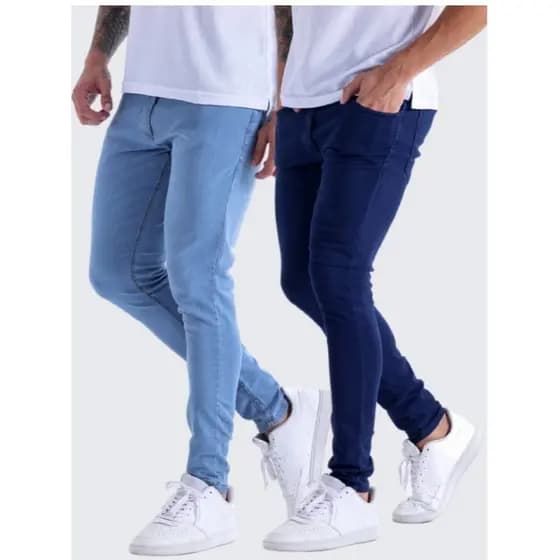 Kit Calças Jeans Masculina Super Skinny Premium Com Elastano
