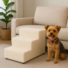 Escada Escadinha Pet Cachorro 3 Degraus Rampa Suede Premium