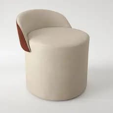 Puff Encosto Corino Suede Redondo Confortável Sala Moderno