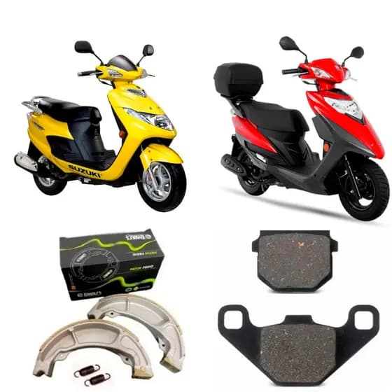 Kit Pastilha + Lona Patim Freio Burgman 125 2006 2007 2008 2009 2010 2011 2012 2013 2014 2015 / Haojue Lindy 125 TODAS