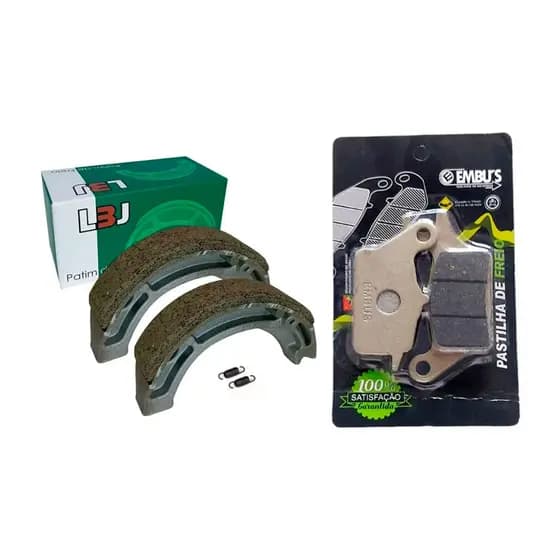 Kit Pastilha Dianteira + Lona Traseira Yamaha Neo 125 2016 2017 2018 2019 2020 2021 2022 2023 2024