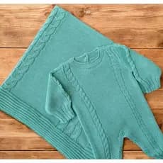SAIDA MATERNIDADE 2 PÇS TRICOT - VERDE