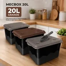 Porta Armazenador Ração Grãos Cerais Pote Container Até 10 Kg Resistente + Coletor