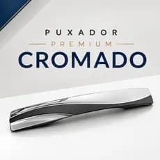 Puxador Móveis Cromado Premium Plástico Para Portas Gavetas