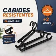 Kit Cabides Antiderrapantes Reforçados para Roupas Adulto com Suporte para Alças