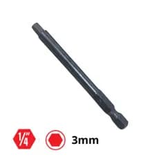 Ponteira Bits Hexagonal Allen 1/4 Pol 3mm 75mm E626375 | IFLA FERRAMENTAS