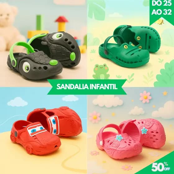 Sandália Infantil Leve, Confortável e com Solado Antiderrapante