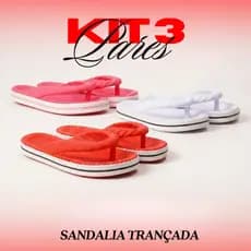 Kit 3 Pares Sandália Feminina Trançada com Estrutura Leve Pensada para a Rotina Diária