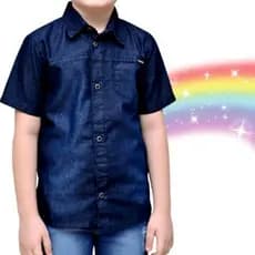 Camisa Jeans Blusa Menino Infantil