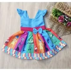 Vestido Branca de Neve Divertidamente Moana Infantil Baby Temático Festa