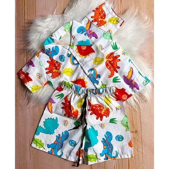 Conjunto Mauricinho Dinossauro Menino Temático