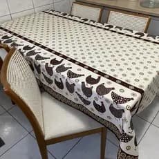 Toalha De Mesa Tecido Oxford Estampado 4, 6, ou 8 Lugares Cozinha