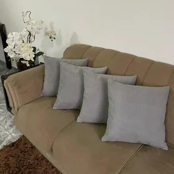 Kit 4 Capas de Almofada 45x45 Boucle Deluxe Premium Para Quarto Sala Tecido Extra Macio