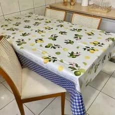 Toalha De Mesa Plástica Térmica Impermeável Para Cozinha Estampada 4 6 8 Lugares