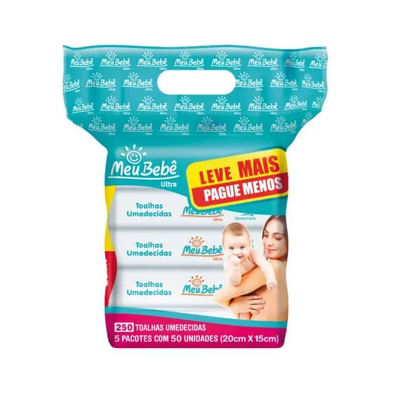 Toalha Umedecida Meu Bebê Ultra Pack 250 Folhas (5undX50fls)