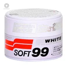 Cera Automotiva Limpadora White Cleaner Soft 99 350g Com Esponja Carnauba Carros Claros Brancos Japonesa Soft99