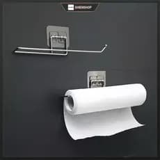 Porta Papel Toalha e Suporte de Filme de Alumínio para Parede de Cozinha