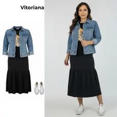 Vestido Midi com babado Algodão Estampa Onça – Moda Casual Elegante Vitoriana