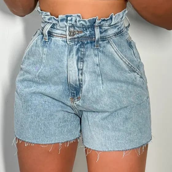 Janejanemoda 8249 Shorts jeans feminino com bolso lisa sem rascada short jeans juvenil natural shorts Feminino