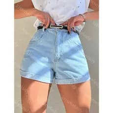 maisbonitomoda 9001 com preto short jeans feminina com rascada Shorts jeans feminino com bolso lisa sem rascada juvenil natural