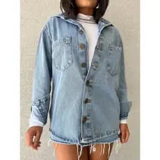Maisbonito 8159 5010 000 8091 jaqueta jeans feminina camisa jeans