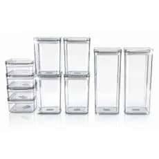 Kit Potes Herméticos Porta Mantimentos Organizador de Cozinha Transparente Com Trava BPA Free