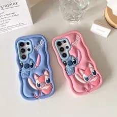Capinha Samsung S24 Plus S23Ultra S23 S22 S21 Ultra/Capinha 3d de silicone do stitch Para Samsung Galaxy S20 FE A14