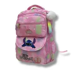 Mochila Bolsa Juvenil Infantil Escolar STITCH Femenina costa Impermeável Grande