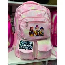 mochila escolar menina guerreiras do k-pop huntrix primeira linea