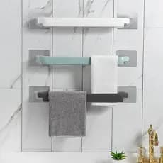 Toalheiro de Plástico Autoadesivo Para Banheiro Cozinha Resistente e Fácil de Instalar