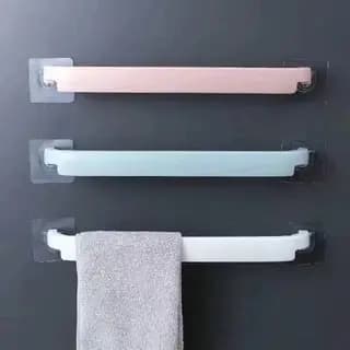 Porta Toalha de Parede Adesivo Forte Sem Furo Ideal Para Banheiro Cozinha e Apartamento