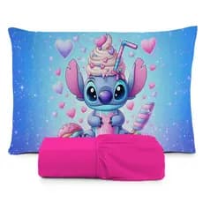 Jogo de Lençol Solteiro Estampado Stitch Estampas Exclusivas Lençol c/ Elástico