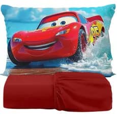 Jogo de Cama Infantil Relâmpago McQueen Fronha Estampada + Lençol de Elástico