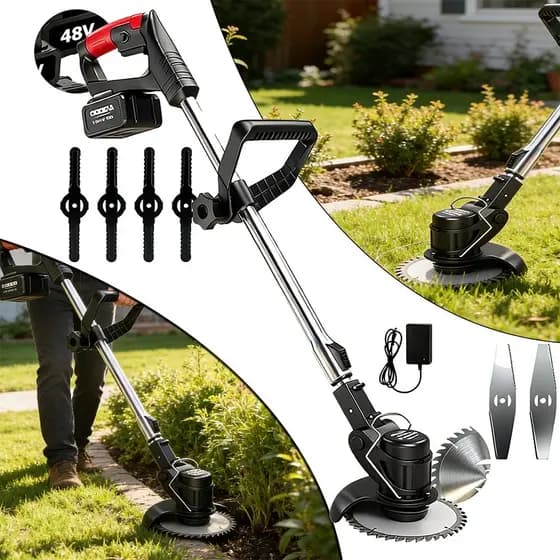Cortador de Grama Cordless 21V - Bivolt, 2 Baterias Recarregáveis e Carregador